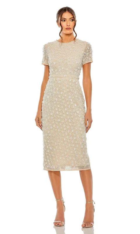 Midi Wedding-Guest Dress: Mac Duggal 93893 sold by PromGirl