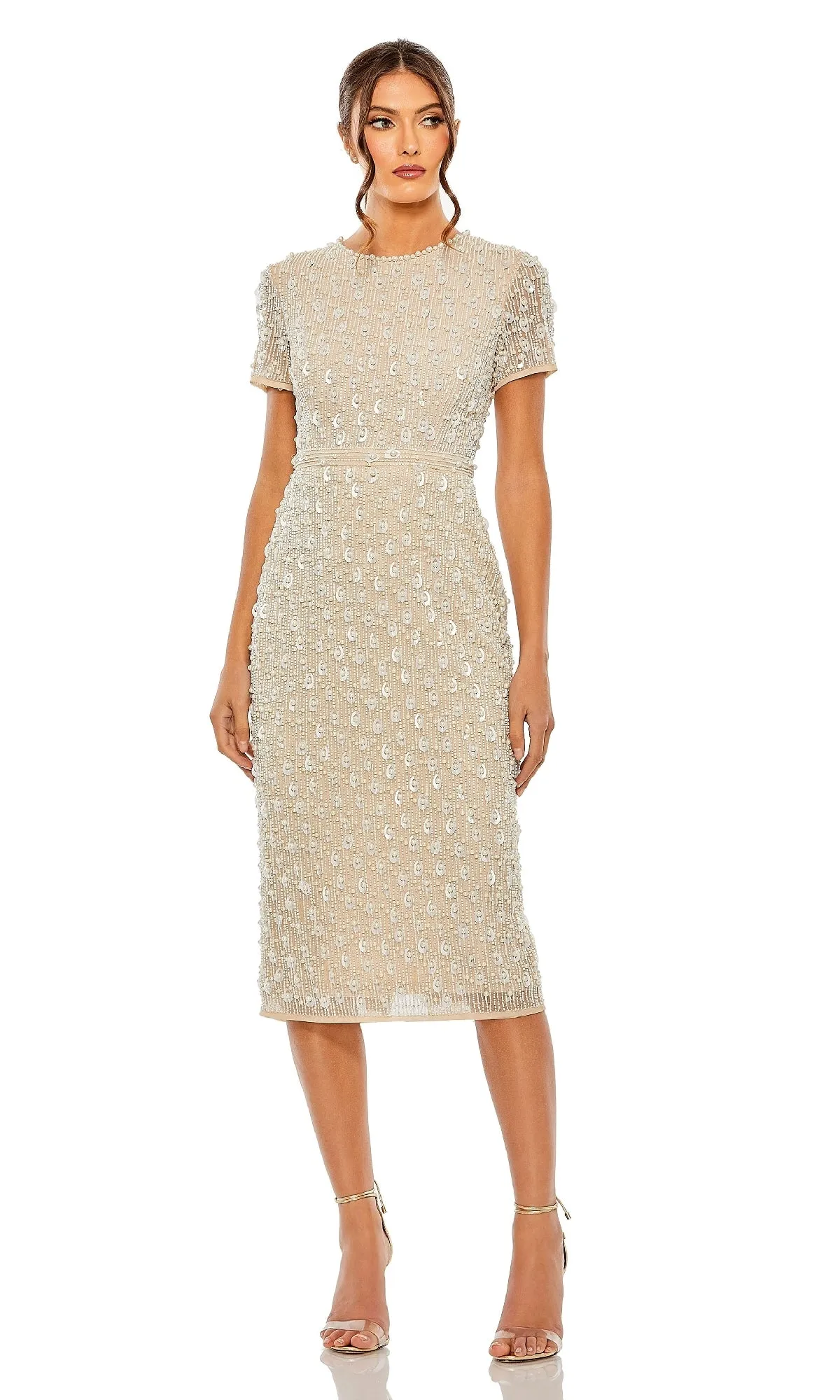 Midi Wedding-Guest Dress: Mac Duggal 93893 sold by PromGirl