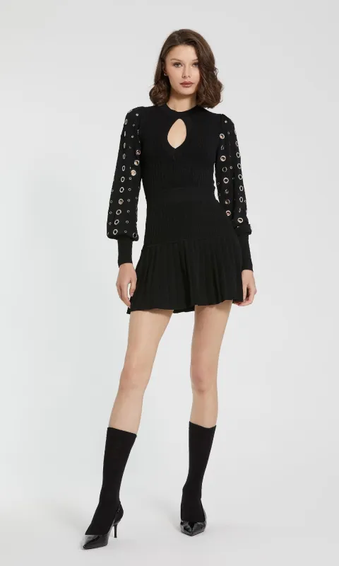 Long Sleeve Black Party Dress: Mac Duggal K1007 sold by PromGirl
