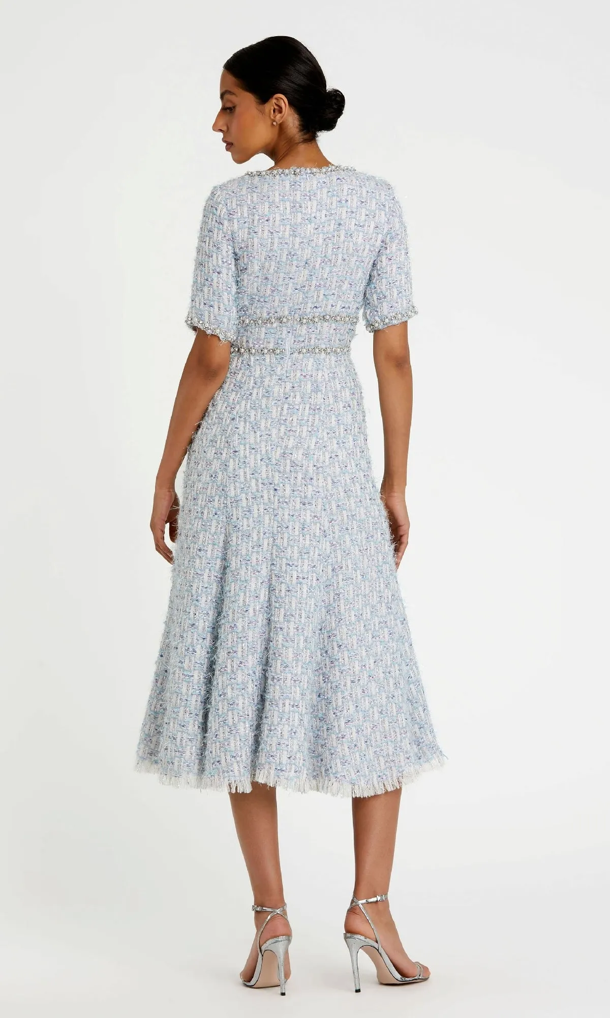 Short Blue Wedding Guest Dress: Mac Duggal 20806 sold by PromGirl product image thumbnail 2