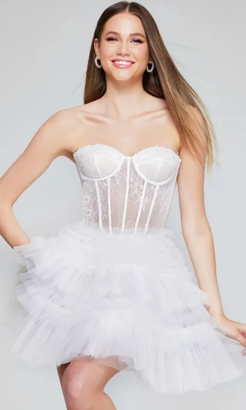 Short Fit-and-Flare Party Dress: Jovani 40580 sold by PromGirl
