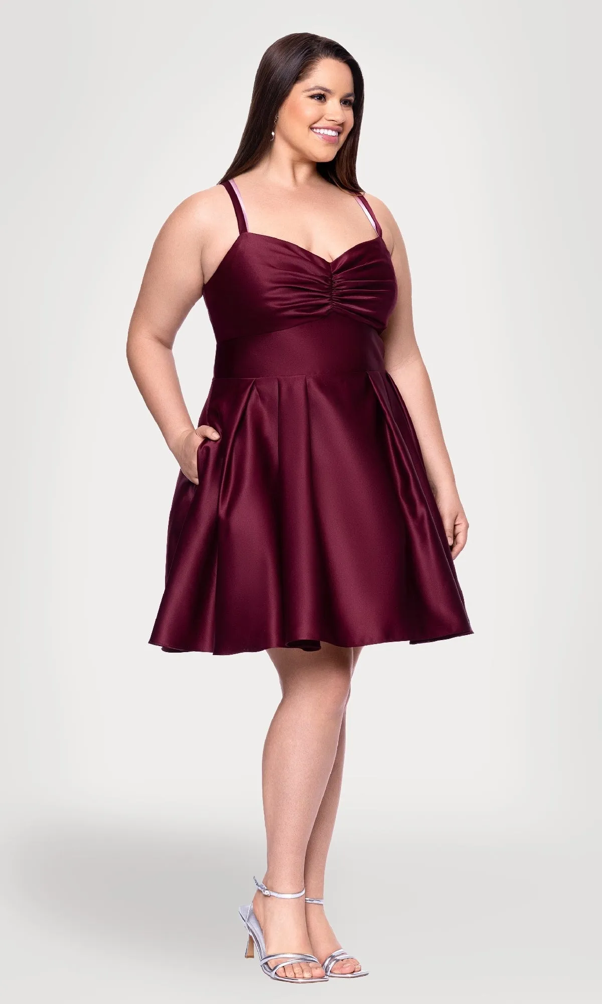 Plus Short Wine Hoco Dress: Blondie Nites 4927BNW sold by PromGirl product image thumbnail 4