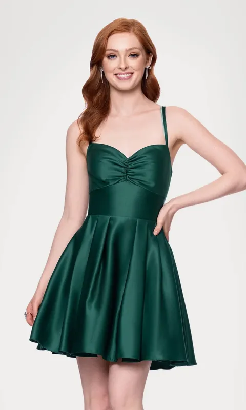 Hunter Green Mini Hoco Dress: Blondie Nites 4927BN made by Blondie Nites