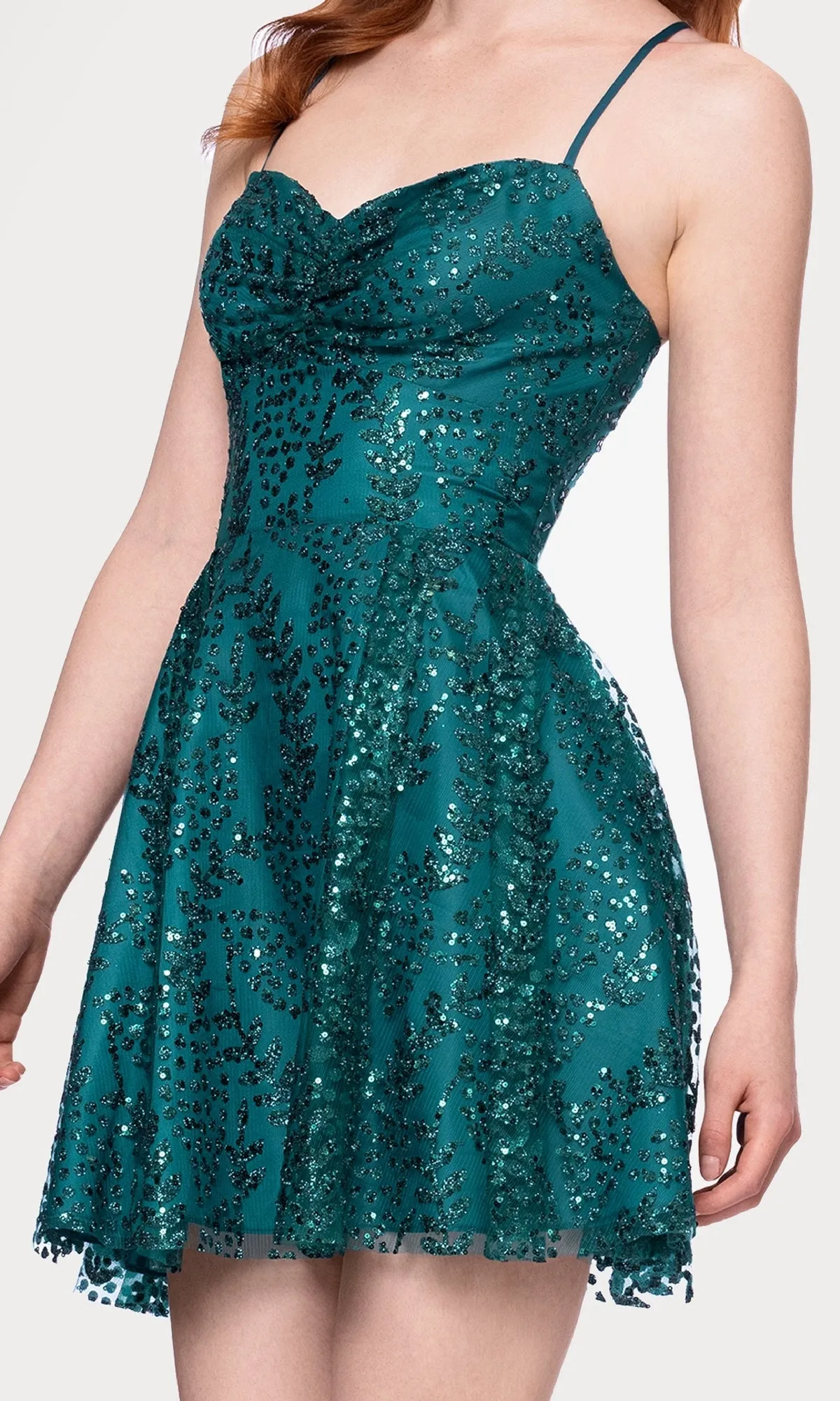 Short Teal Glitter Hoco Dress: Blondie Nites 4159BN sold by PromGirl product image thumbnail 5