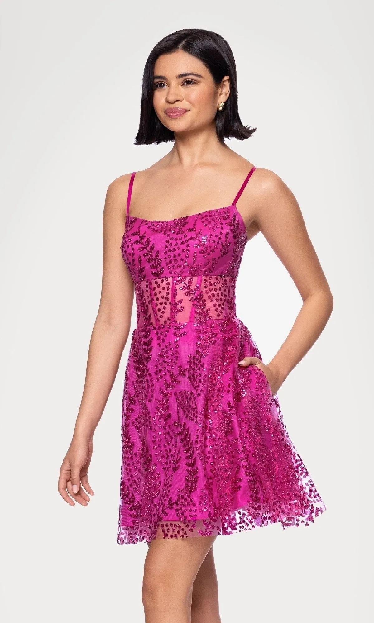 Short Glitter Hoco Dress: Blondie Nites 5153BN sold by PromGirl product image thumbnail 5