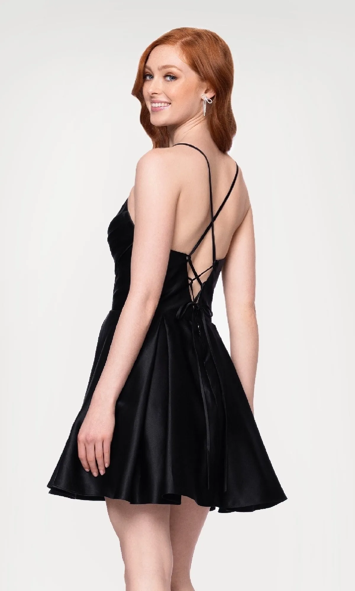 Lace-Up Short Hoco Dress: Blondie Nites 4578BN sold by PromGirl product image thumbnail 2