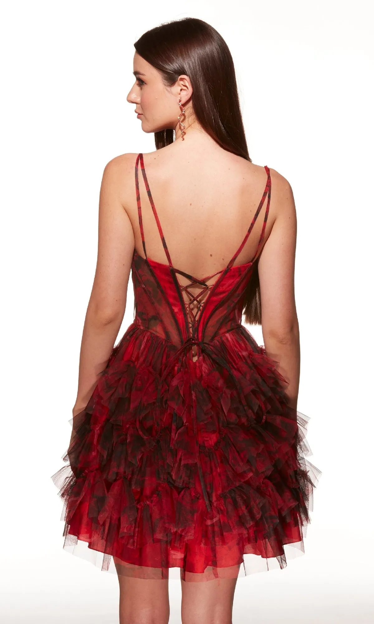 Short Print Fit-and-Flare Hoco Dress: Alyce 30078 sold by PromGirl product image thumbnail 5