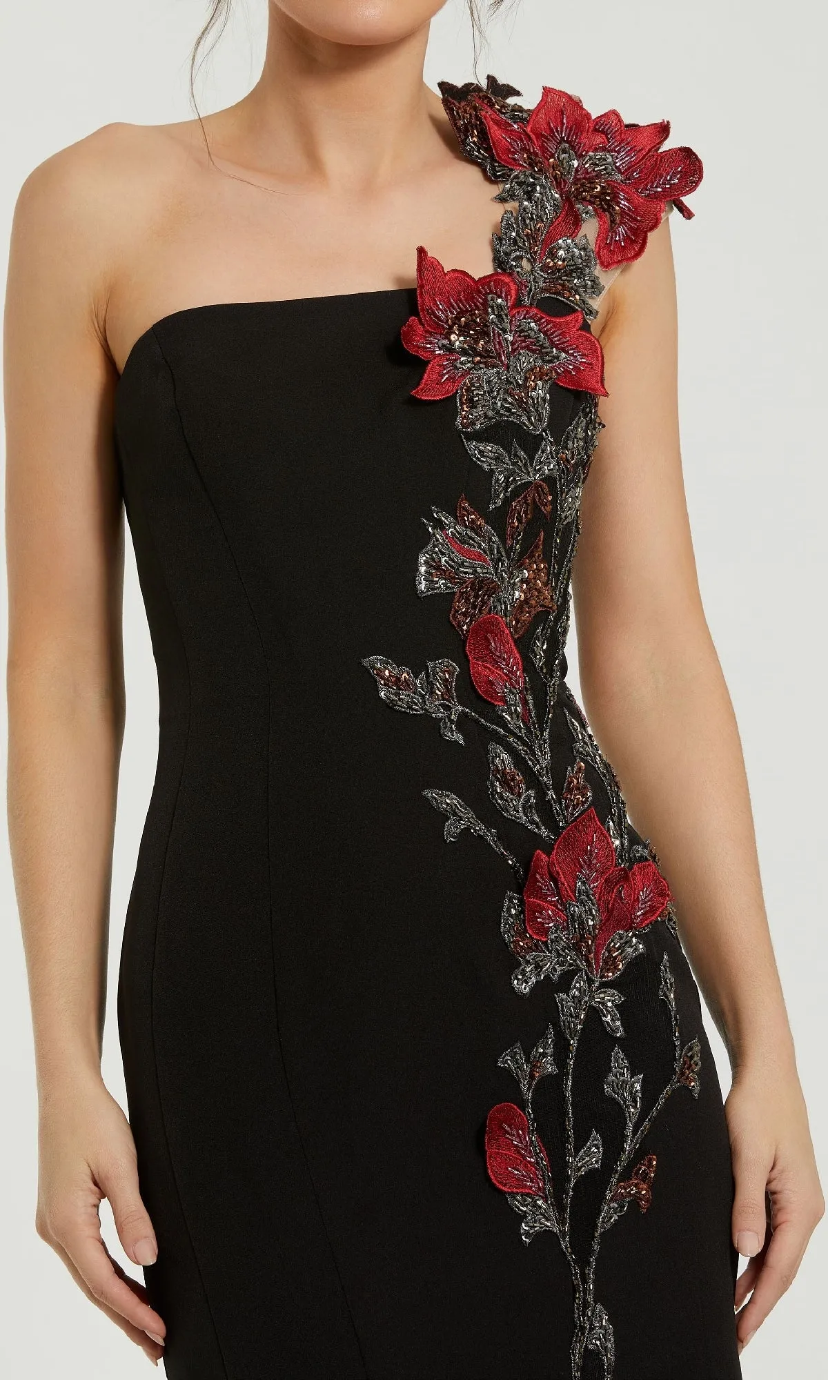 One-Shoulder Black Formal Dress: Mac Duggal 11779 sold by PromGirl product image thumbnail 3