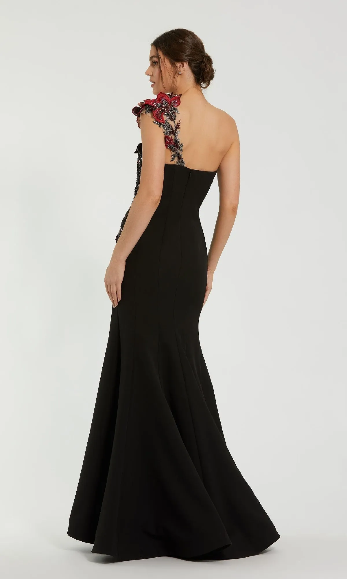 One-Shoulder Black Formal Dress: Mac Duggal 11779 sold by PromGirl product image thumbnail 2