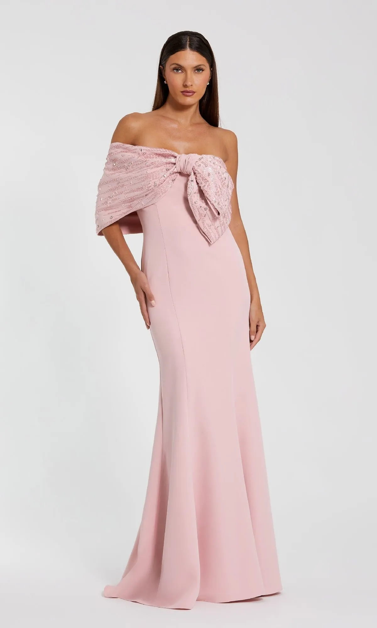 Draped Long Pink Formal Dress: Mac Duggal 2305 sold by PromGirl