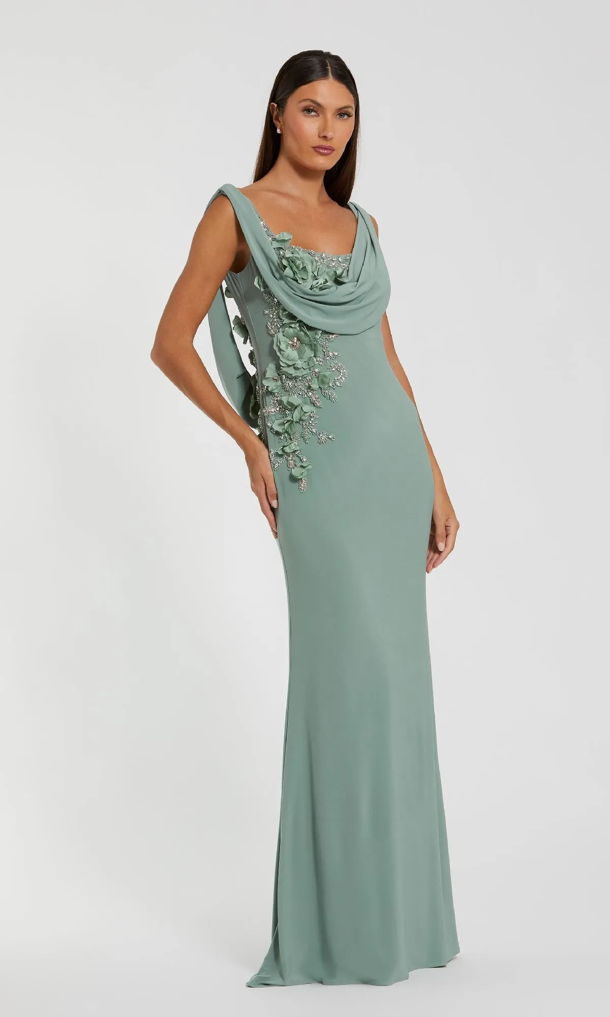 Cowl-Neck Long Formal Dress: Mac Duggal 11910 sold by PromGirl product image thumbnail 4