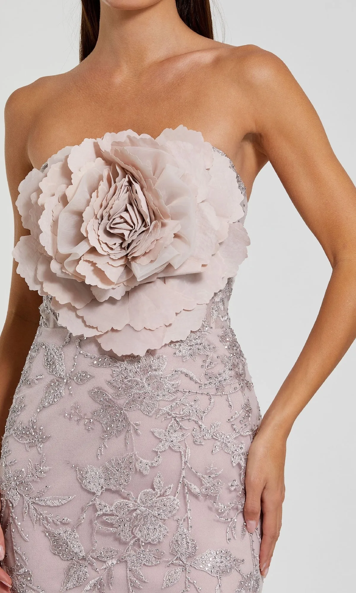 Strapless Long Floral Prom Dress: Mac Duggal 21036 sold by PromGirl product image thumbnail 5