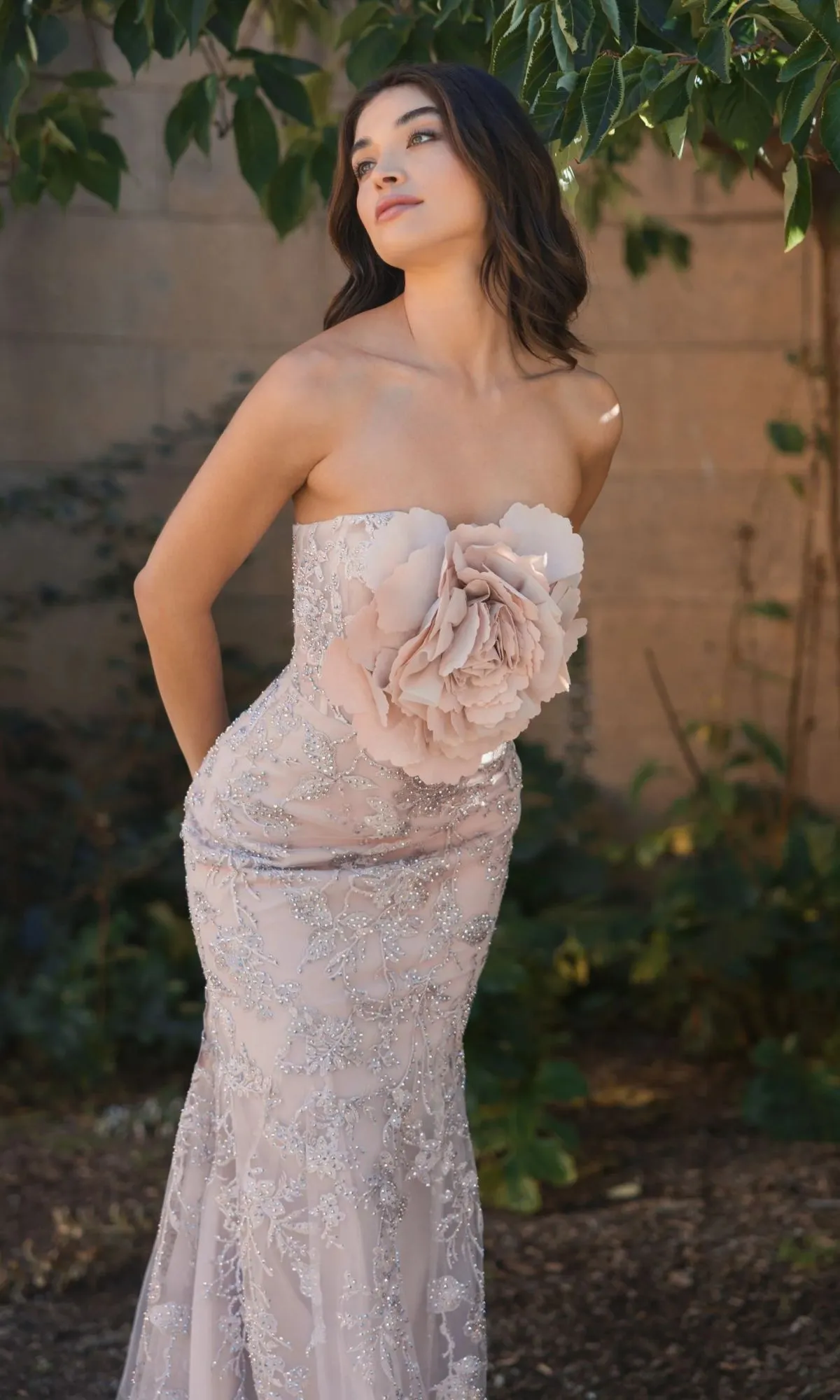 Strapless Long Floral Prom Dress: Mac Duggal 21036 sold by PromGirl product image thumbnail 3