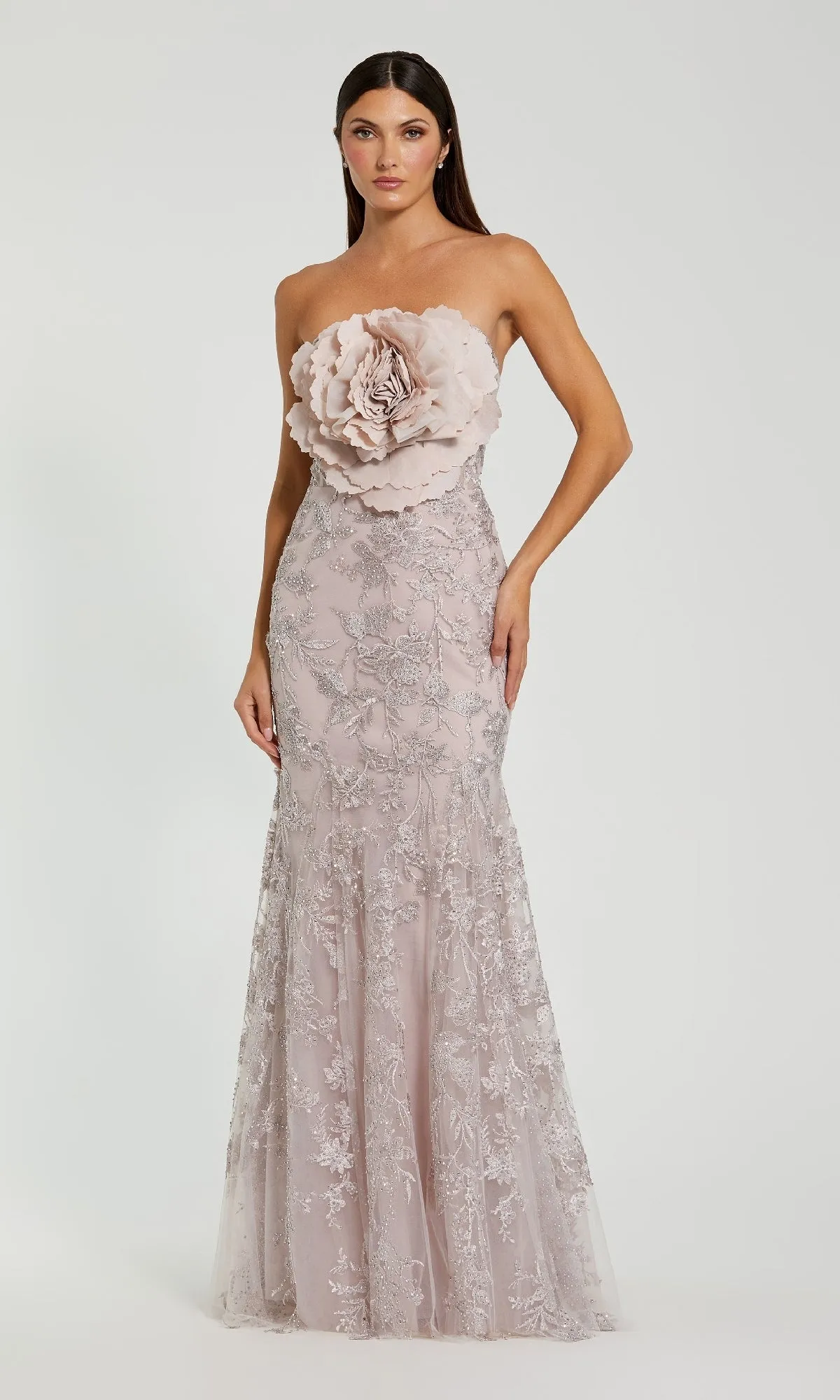 Strapless Long Floral Prom Dress: Mac Duggal 21036 sold by PromGirl product image thumbnail 4