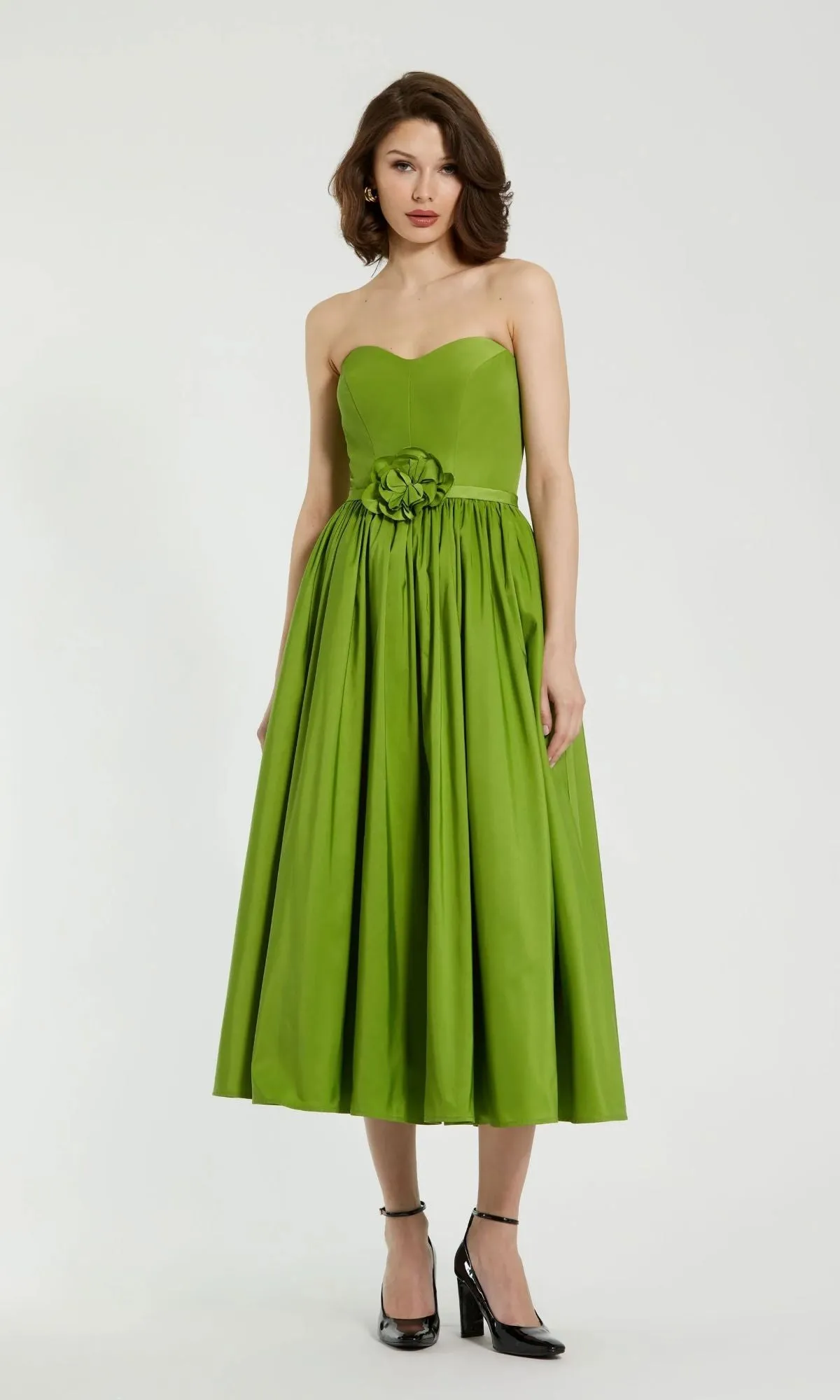 Midi Strapless Semi-Formal Dress: Mac Duggal 21023 sold by PromGirl product image thumbnail 4