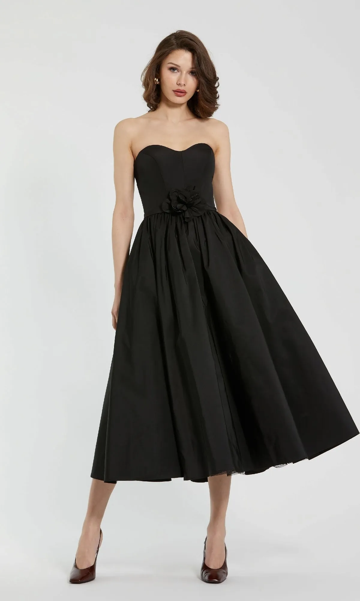 Midi Strapless Semi-Formal Dress: Mac Duggal 21023 sold by PromGirl