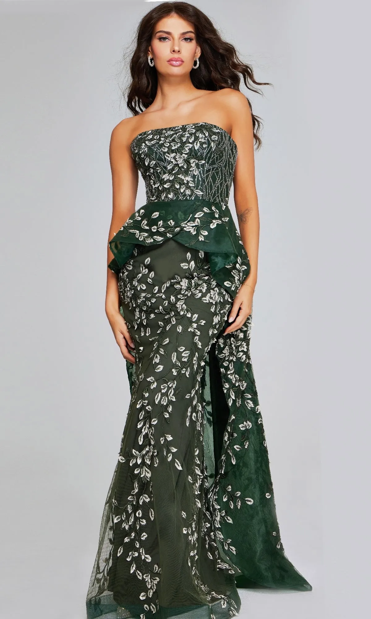 Long Dark Green Formal Dress: Jovani 37599 sold by PromGirl product image thumbnail 4