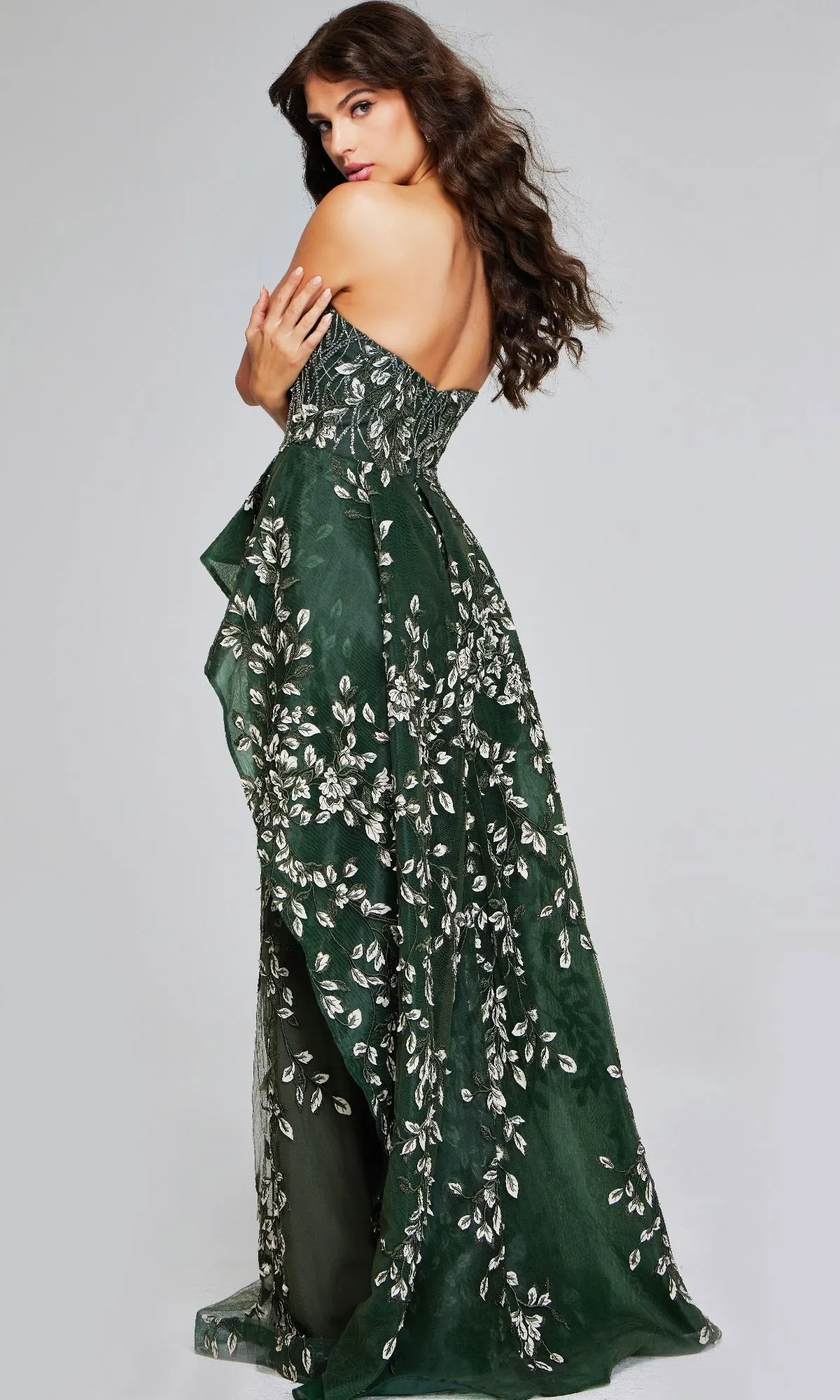Long Dark Green Formal Dress: Jovani 37599 sold by PromGirl product image thumbnail 2