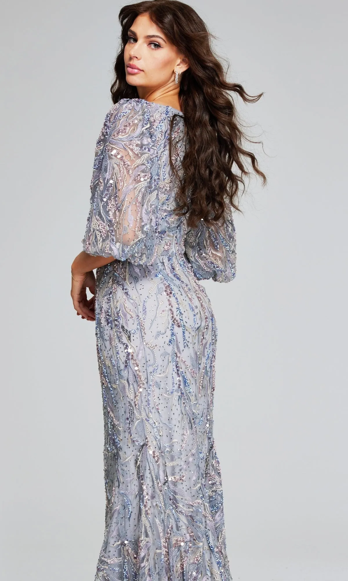 Long Grey Formal Dress: Jovani 38110 sold by PromGirl product image thumbnail 2