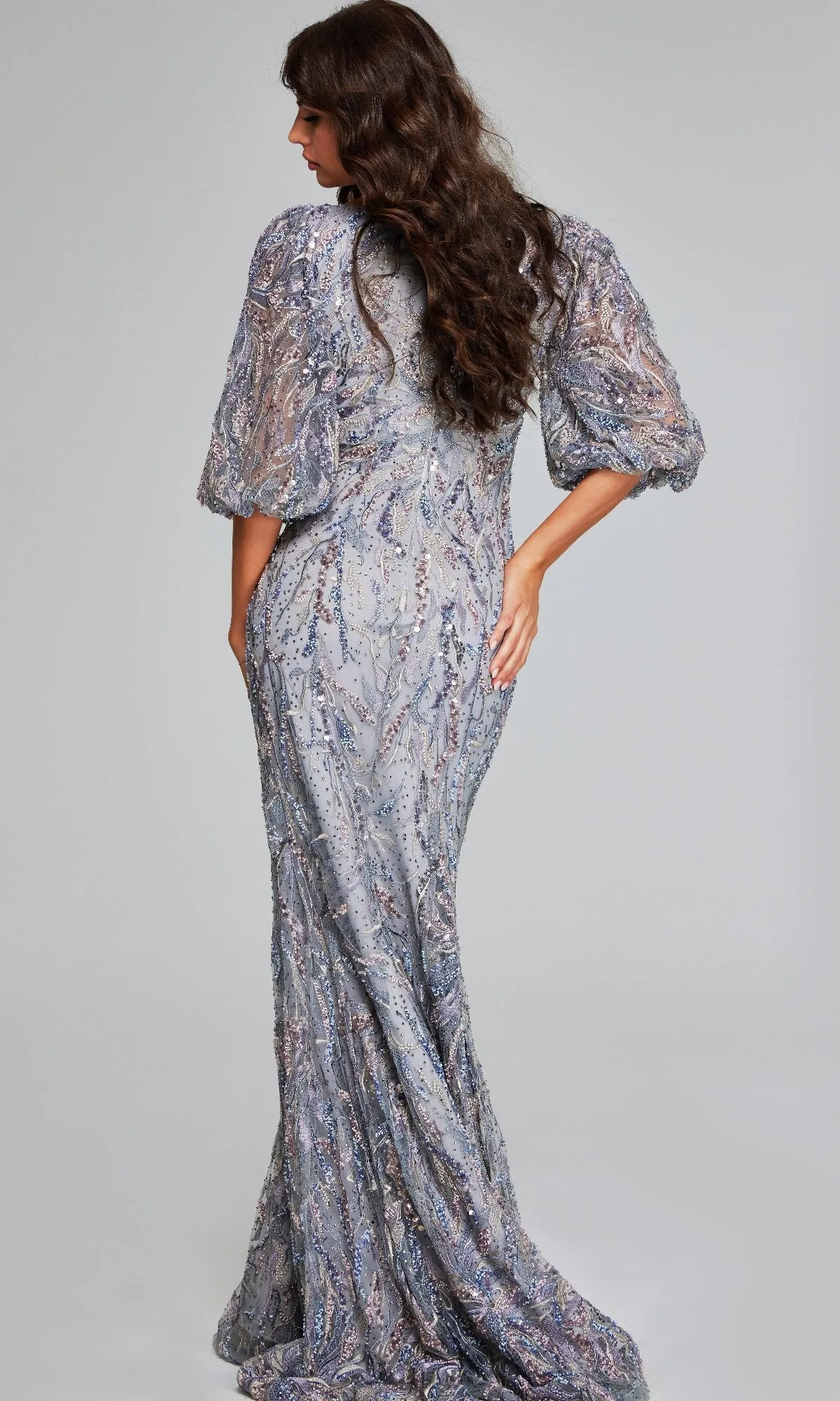 Long Grey Formal Dress: Jovani 38110 sold by PromGirl product image thumbnail 3