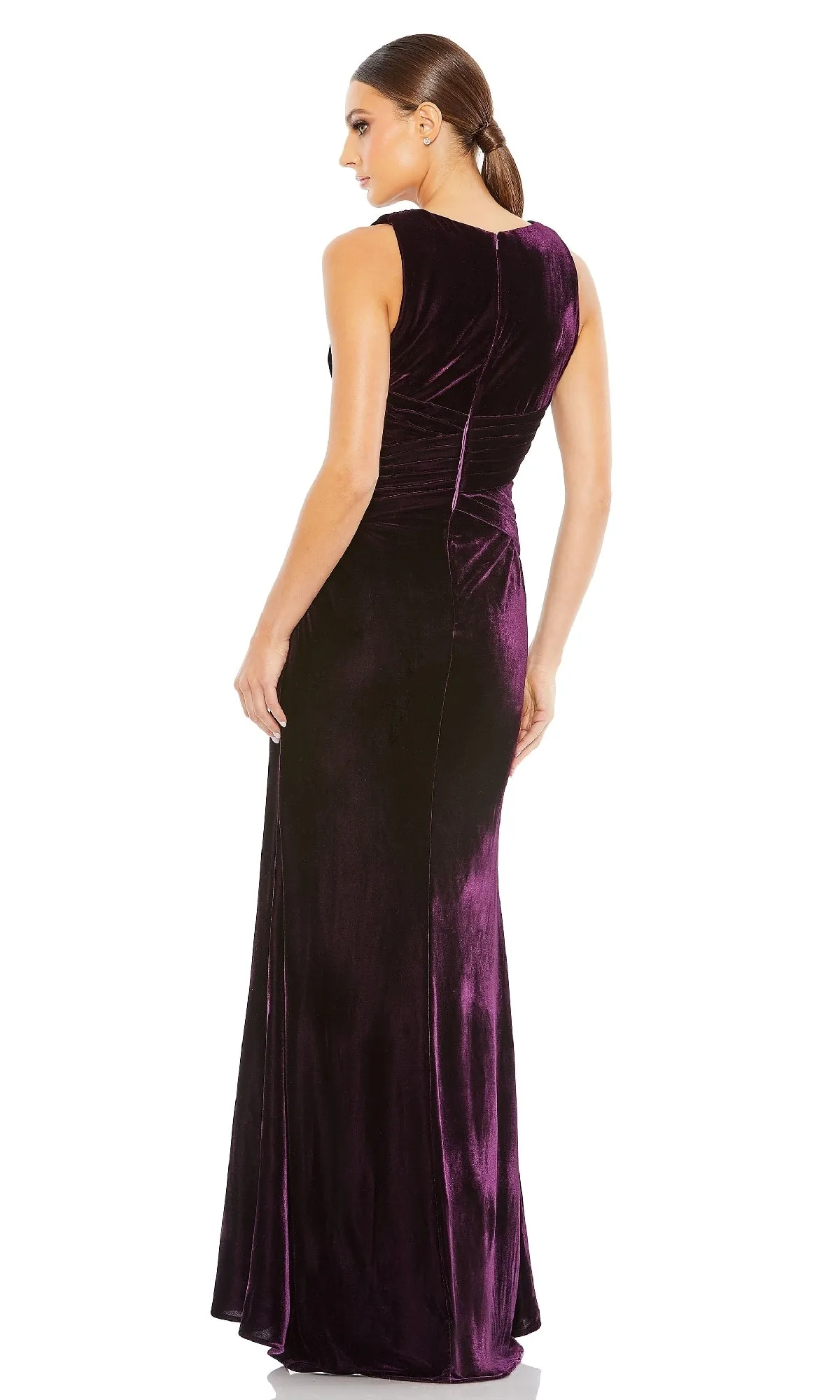 Sleeveless Velvet Formal Gown: Mac Duggal 55957 sold by PromGirl product image thumbnail 2