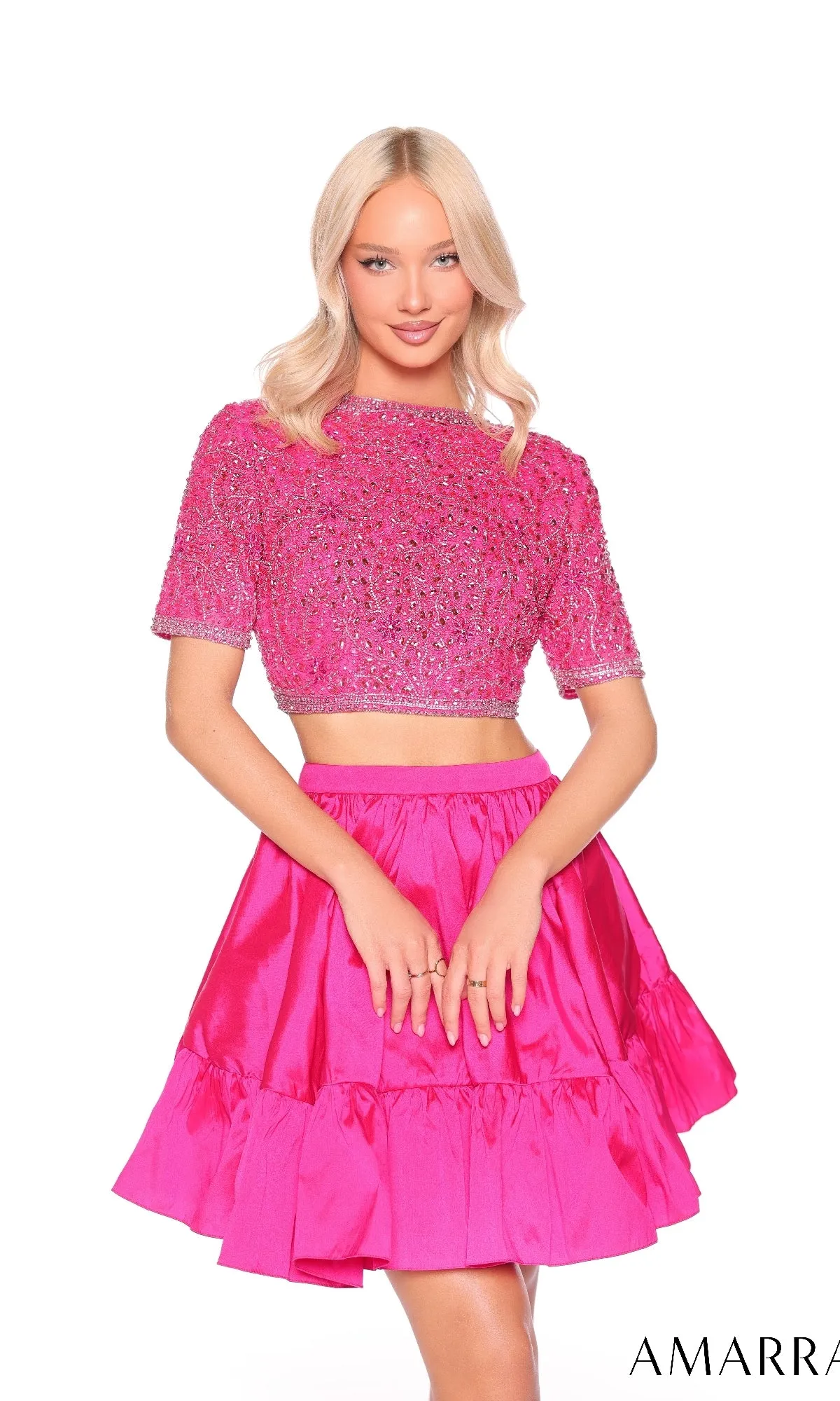 Short Two-Piece Party Dress: Amarra 88902 sold by PromGirl product image thumbnail 5