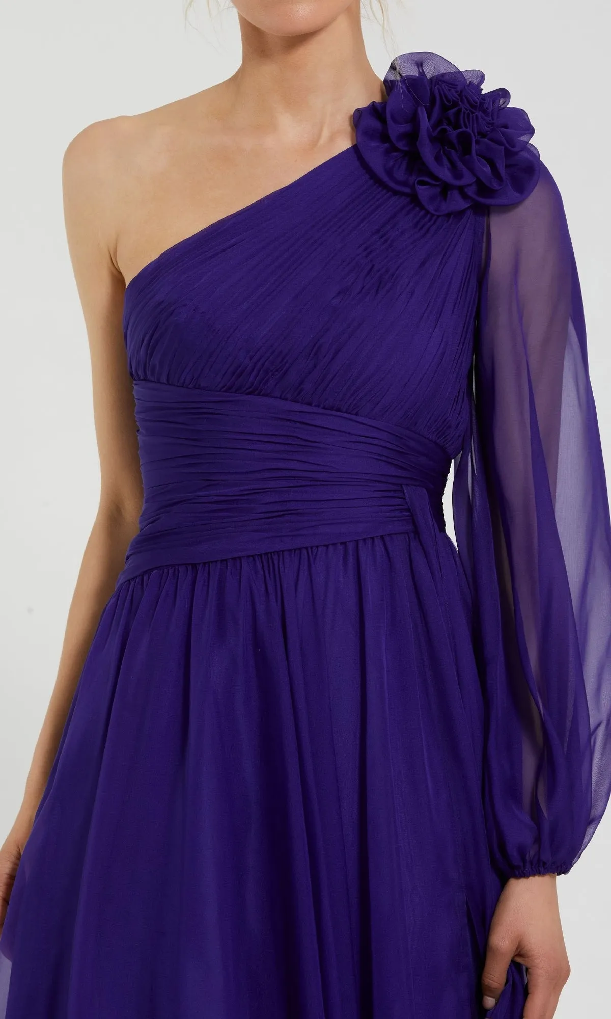 One-Shoulder Purple Formal Dress: Mac Duggal 56073 sold by PromGirl product image thumbnail 3