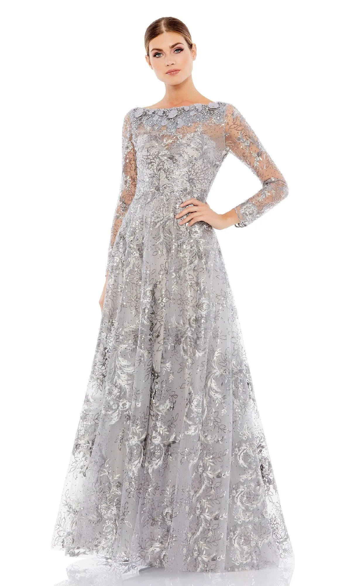 Long Sleeve Long Formal Dress: Mac Duggal 67498 sold by PromGirl product image thumbnail 4