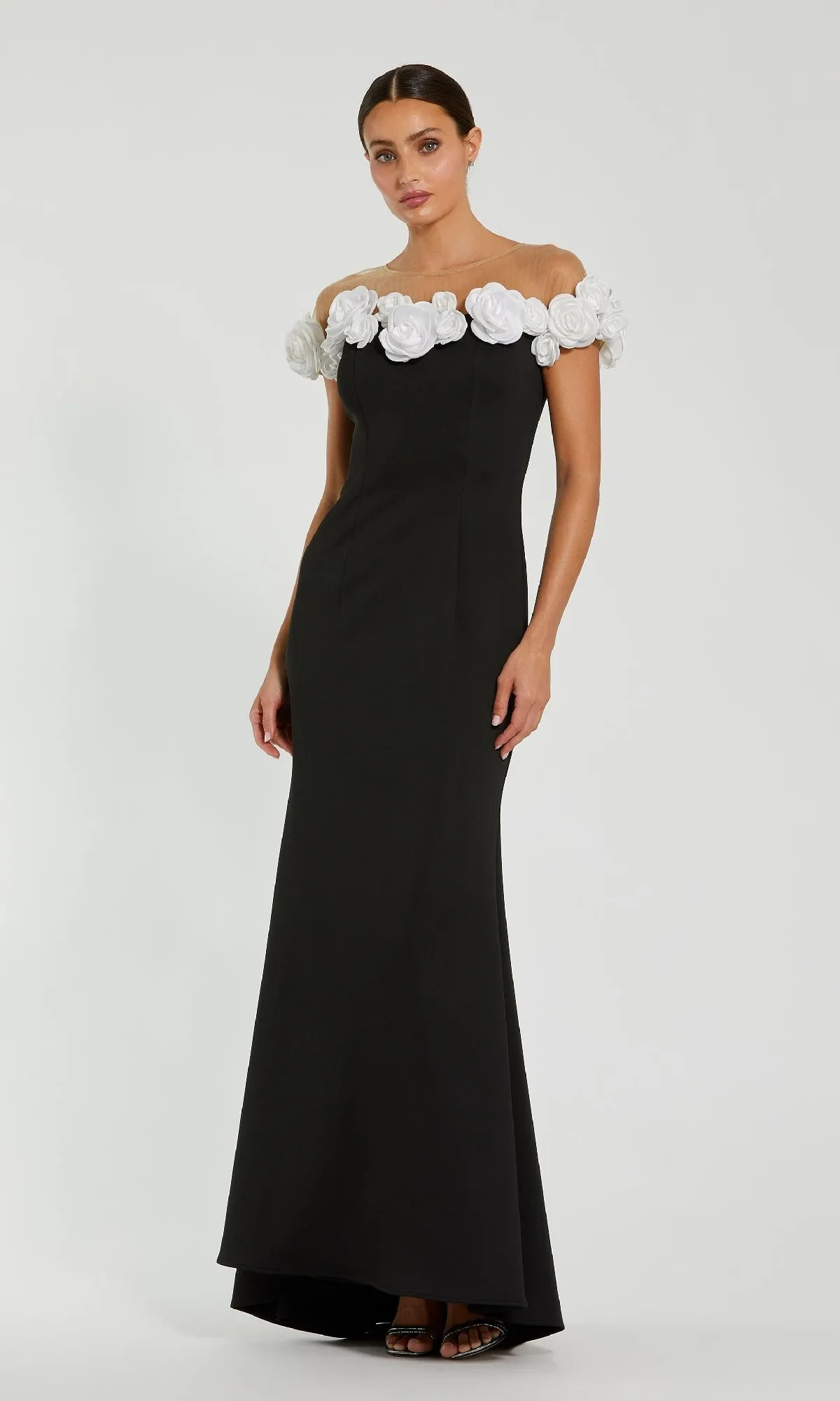 Long Black Crepe Formal Dress: Mac Duggal 21041 sold by PromGirl