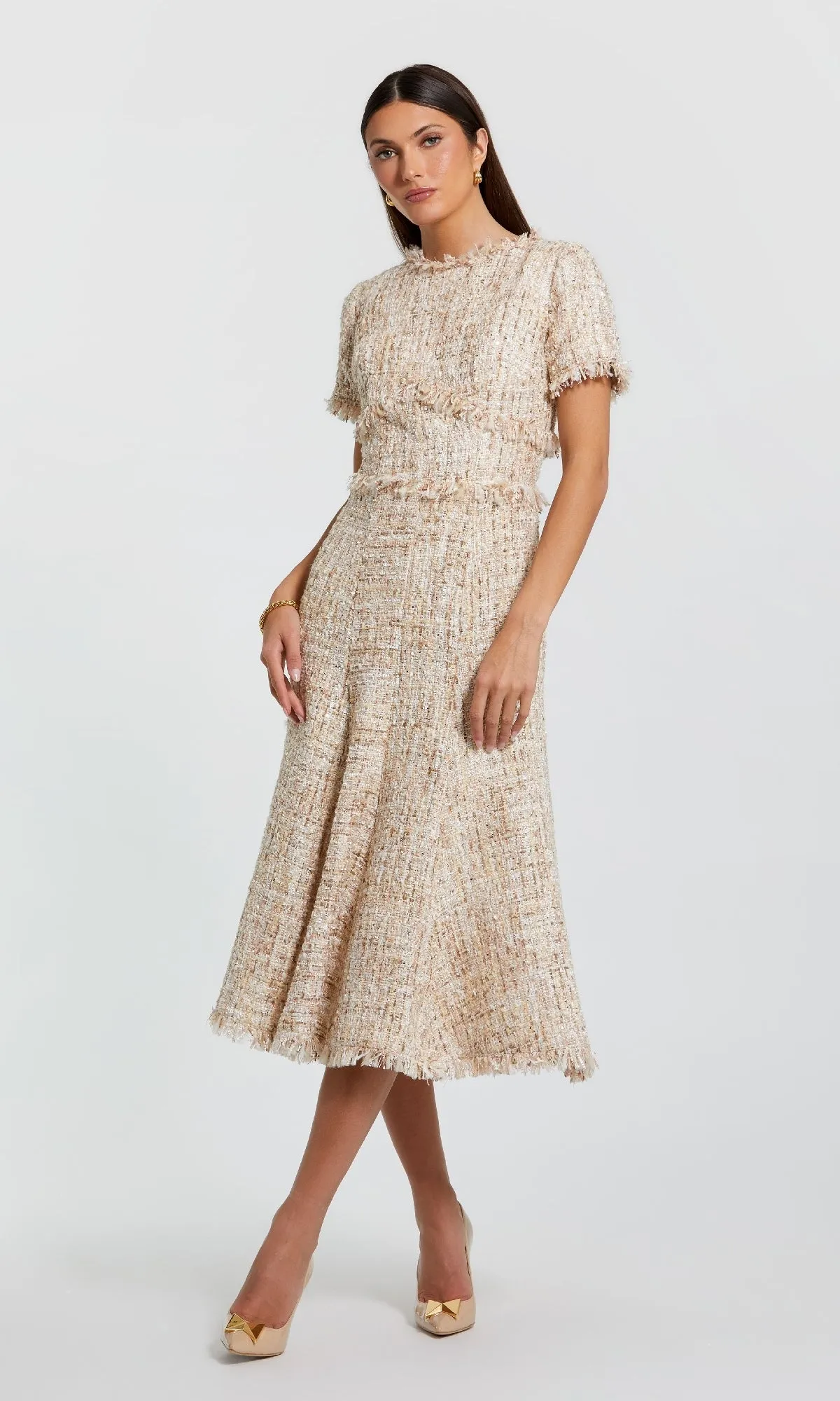 Short-Sleeve Pink Career Dress: Mac Duggal 21045 sold by PromGirl