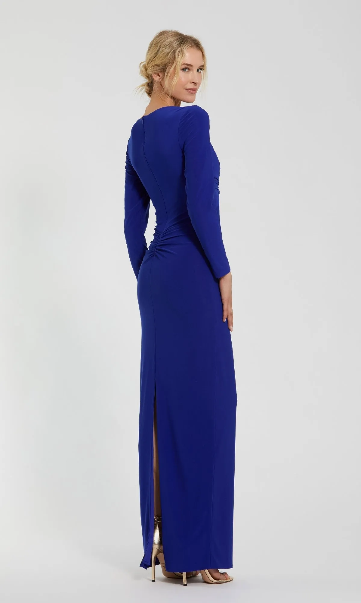 Blue Long Sleeve Formal Dress: Mac Duggal 44064 sold by PromGirl product image thumbnail 2