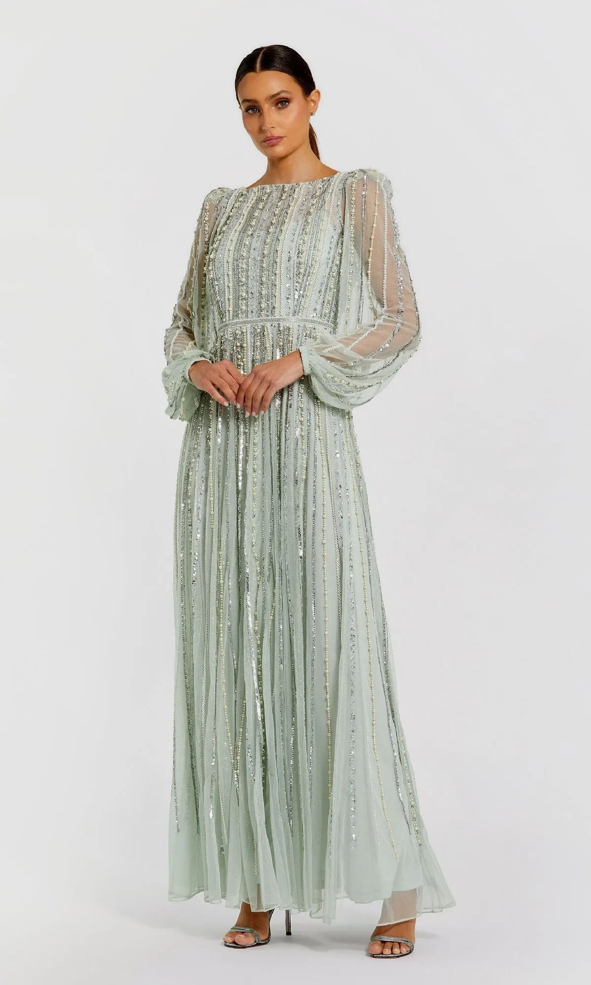 Long Sleeve Long Formal Dress: Mac Duggal 94081 sold by PromGirl