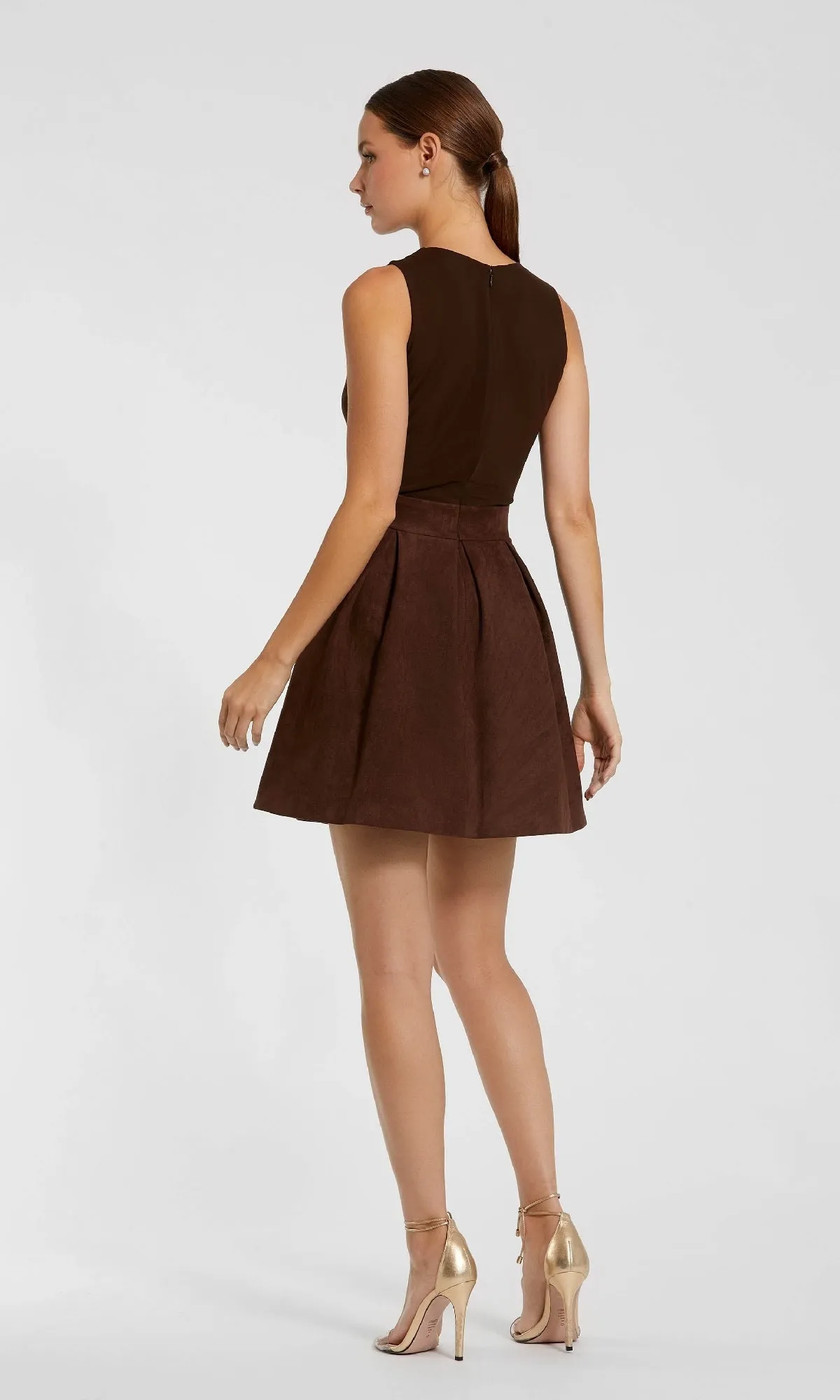 Short Brown Wedding-Guest Dress: Mac Duggal 81071 sold by PromGirl product image thumbnail 2