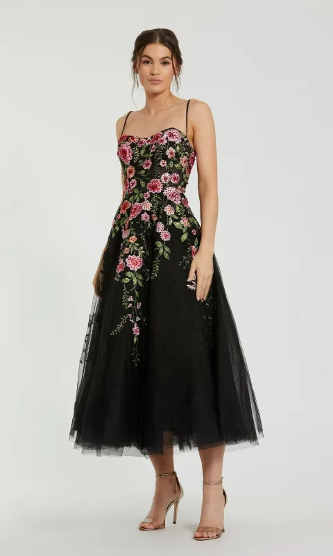 Floral Embroidered A-Line Midi Dress: Mac Duggal 20651 sold by PromGirl