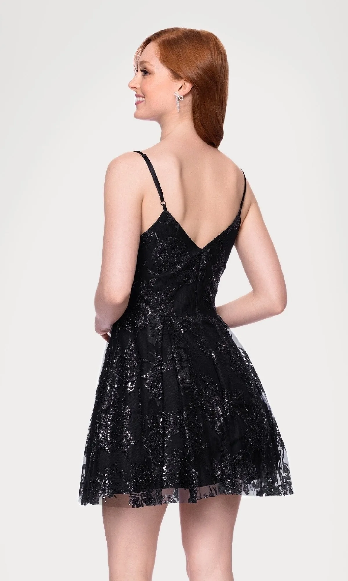 Black Glitter Short Hoco Dress: Blondie Nites 5583BN sold by PromGirl product image thumbnail 2