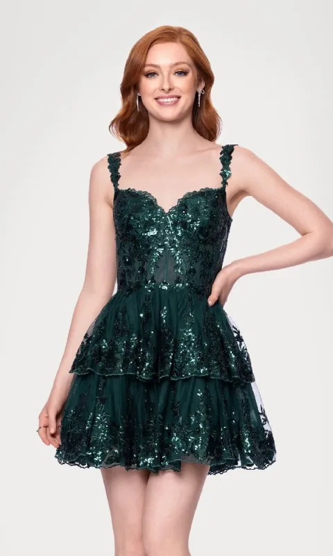 Short Ruffled Hoco Dress: Blondie Nites 4931BN sold by PromGirl