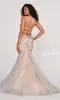 Colette Silver Lace Long Nude Mermaid Prom Dress sold by PromGirl