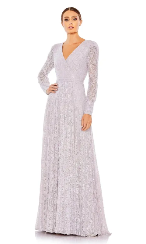 Mac Duggal Sequin-Stripe Lace Formal Dress 93679D sold by PromGirl