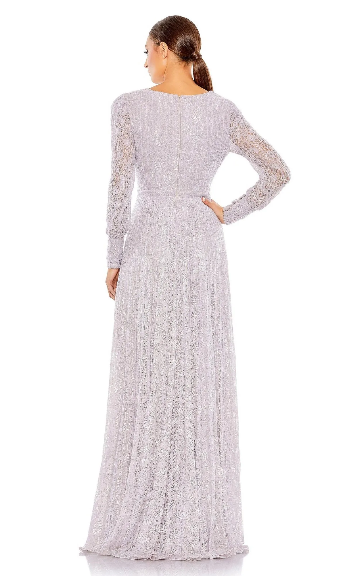 Mac Duggal Sequin-Stripe Lace Formal Dress 93679D sold by PromGirl product image thumbnail 2