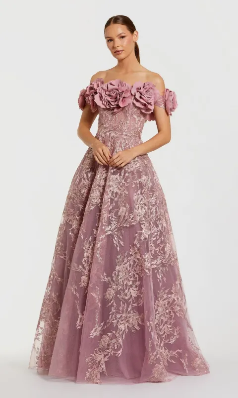 Long Mauve Formal Dress: Mac Duggal 21032 sold by PromGirl
