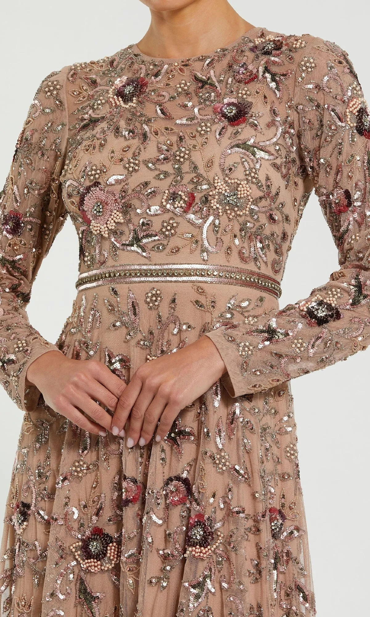 Long Sleeve Beaded Formal Dress: Mac Duggal 10093 sold by PromGirl product image thumbnail 3