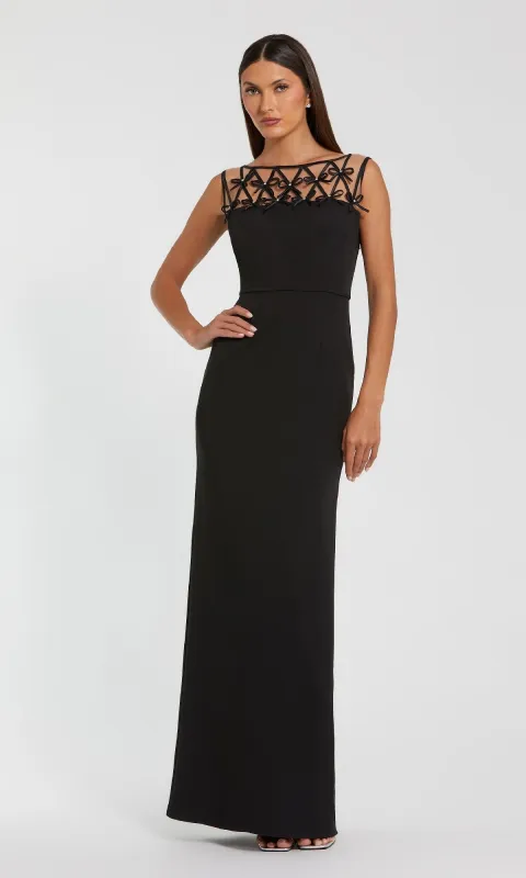 Bow-Neck Long Black Formal Dress: Mac Duggal 2295 sold by PromGirl