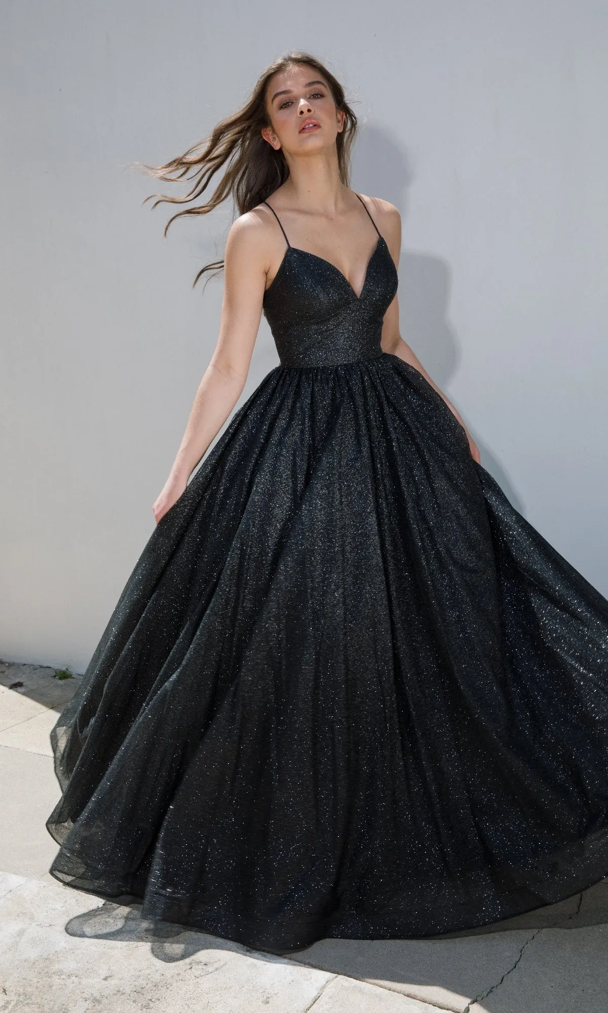 Strappy-Back Glitter Prom Ball Gown: Eureka 9009 sold by PromGirl product image thumbnail 4