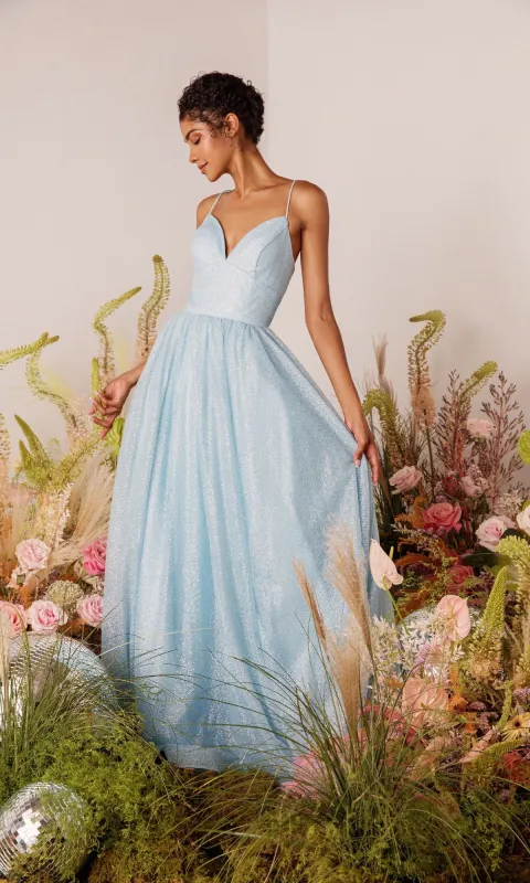 Strappy-Back Glitter Prom Ball Gown: Eureka 9009 sold by PromGirl