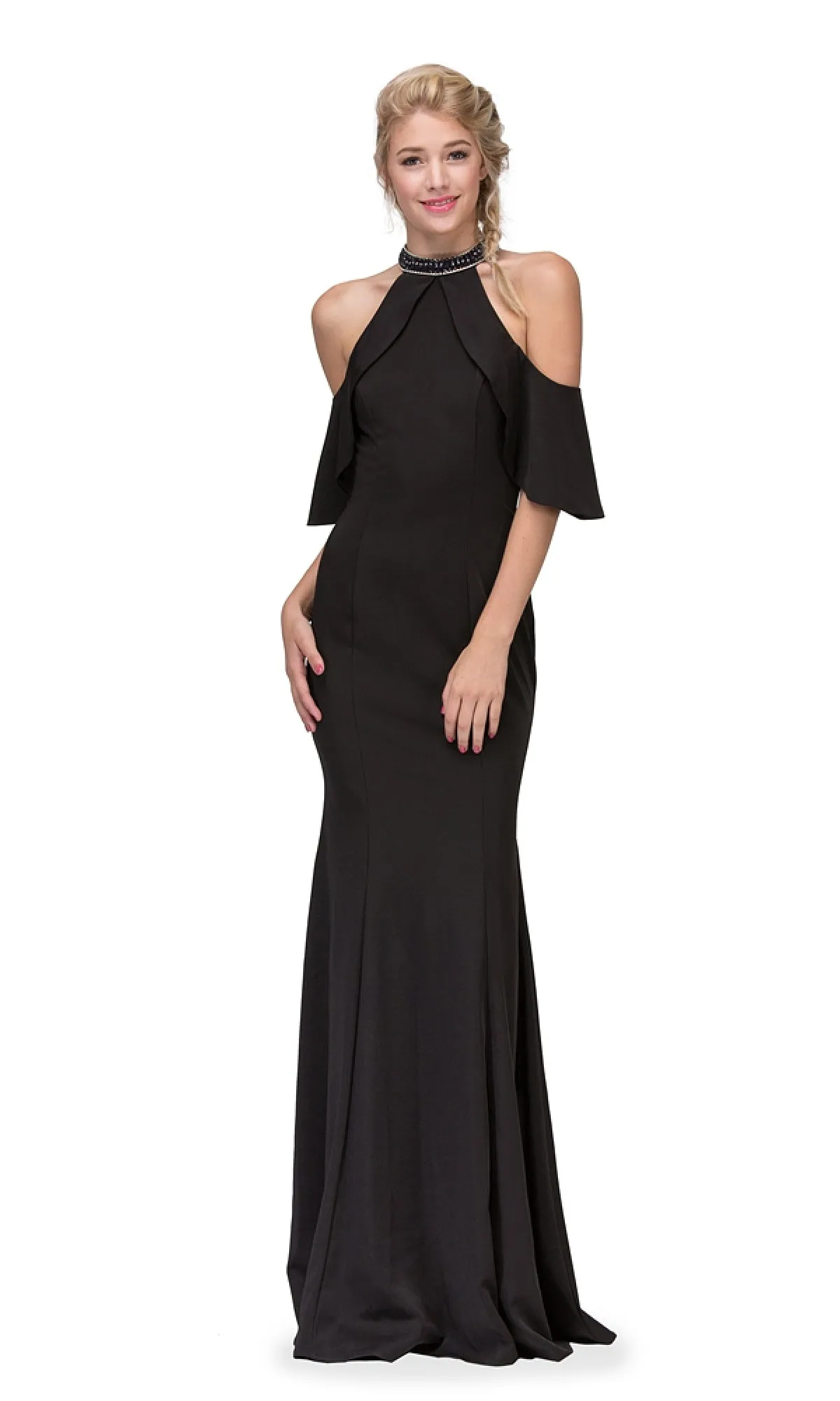 Cold-Shoulder Long Formal Dress: Eureka 6110 sold by PromGirl product image thumbnail 4