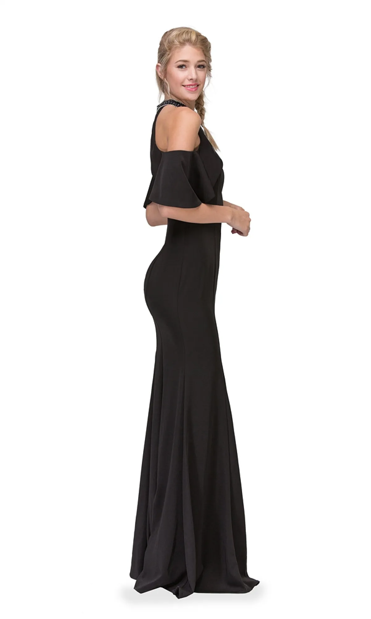 Cold-Shoulder Long Formal Dress: Eureka 6110 sold by PromGirl product image thumbnail 5