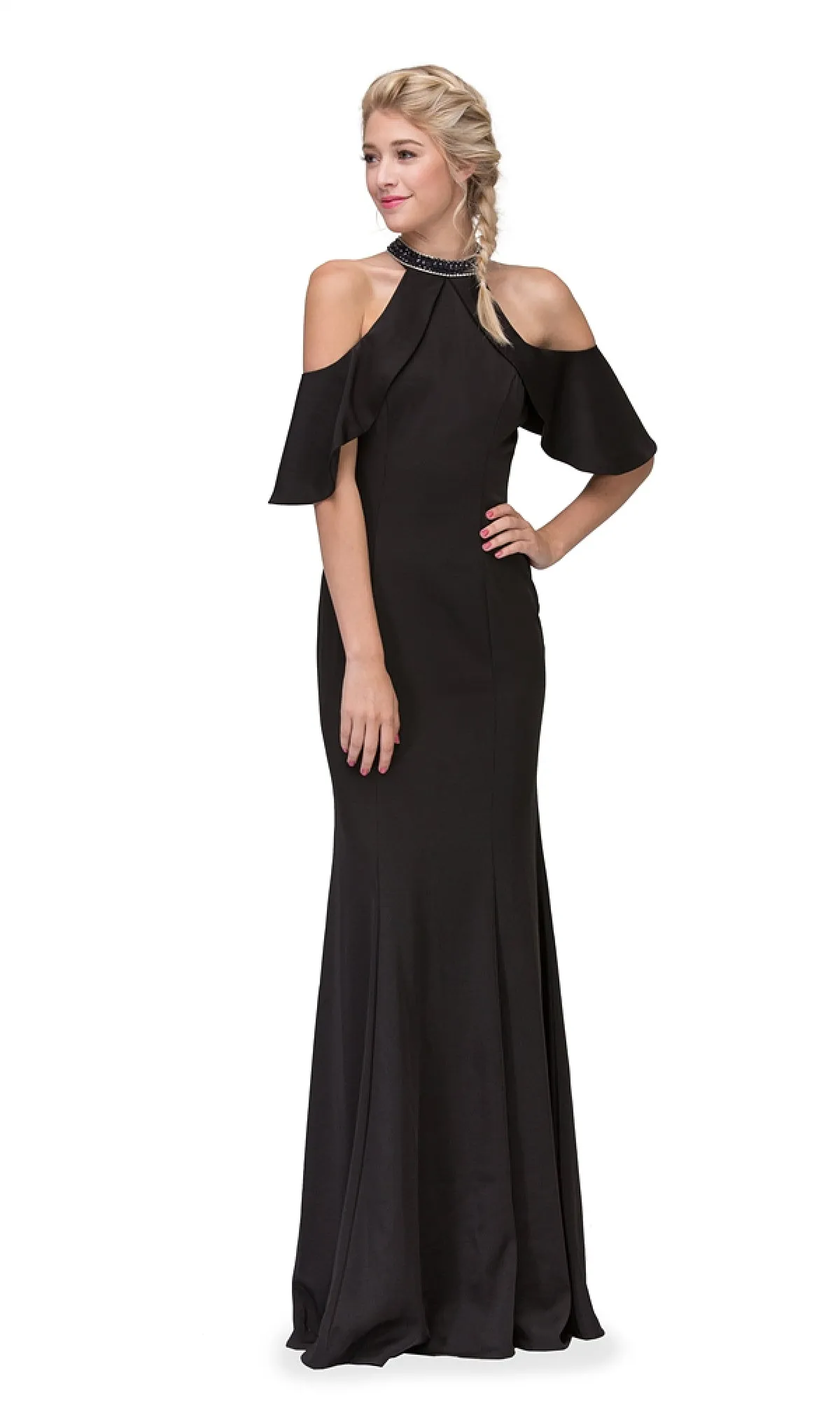 Cold-Shoulder Long Formal Dress: Eureka 6110 sold by PromGirl product image thumbnail 3