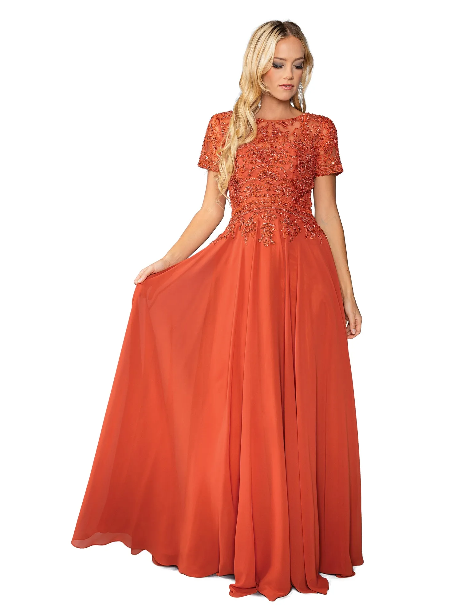 Beaded-Bodice Long Prom Dress: Dancing Queen 4444 sold by PromGirl product image thumbnail 4