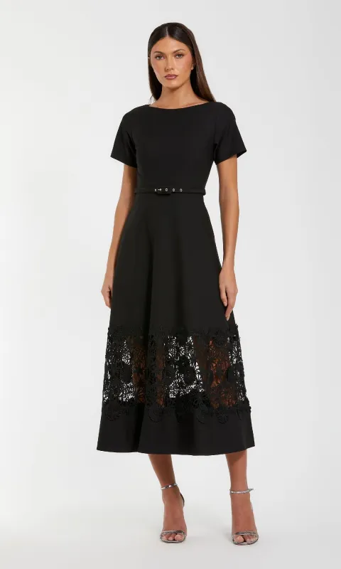 Short Sleeve Midi Cocktail Dress: Mac Duggal 81206 sold by PromGirl