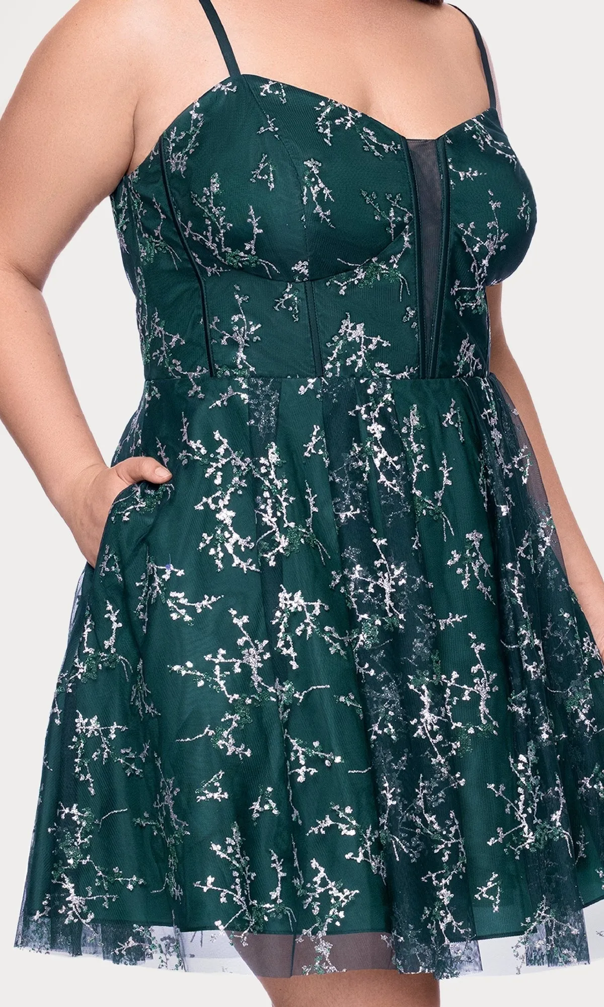 Plus Short Green Hoco Dress: Blondie Nites 4884BNW sold by PromGirl product image thumbnail 5